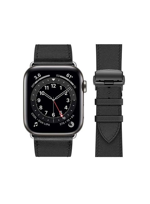 Replacement Band For Apple Watch Series 6/SE/5/4/3/2/1 Supreme Black Silver