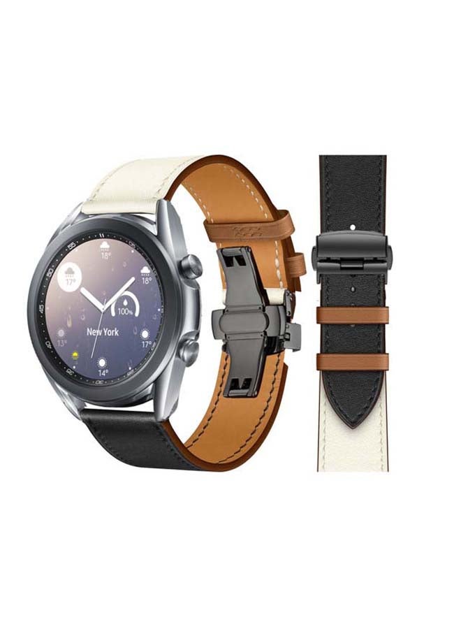 Perfii Replacement Band For Samsung Galaxy Watch3 41 Noir/Blanc/Gold Swift - White Black - Image 1