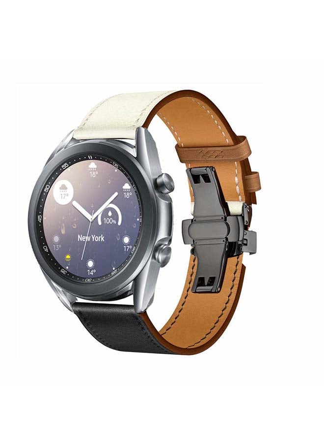 Perfii Replacement Band For Samsung Galaxy Watch3 41 Noir/Blanc/Gold Swift - White Black - Image 2