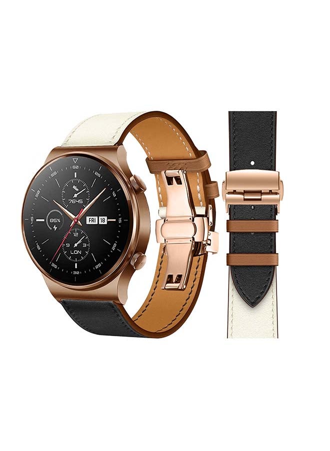 Perfii - Replacement Band For Huawei Watch GT2 Pro Noir/Blanc/Gold Swift - White Black - Image 1