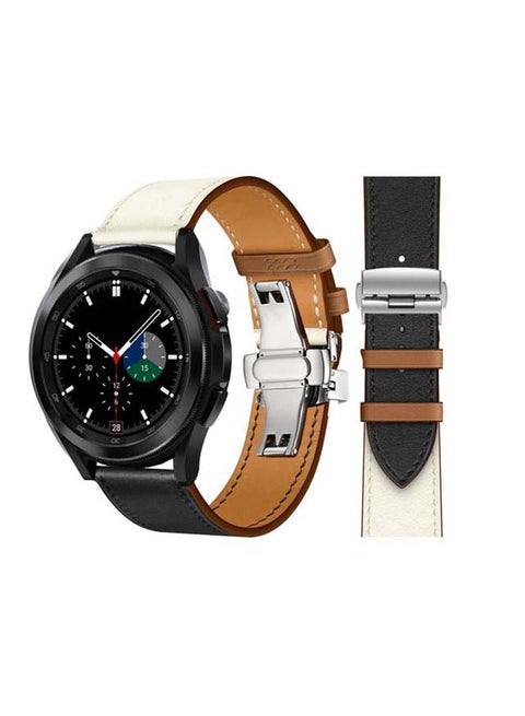 Replacement Band For Samsung Galaxy Watch4 Noir/Blanc/Gold Swift - White Black