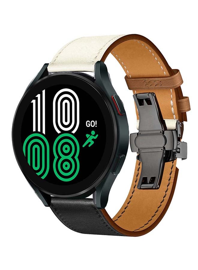 Perfii Replacement Band For Samsung Galaxy Watch4 Noir/Blanc/Gold Swift - White Black - Image 2