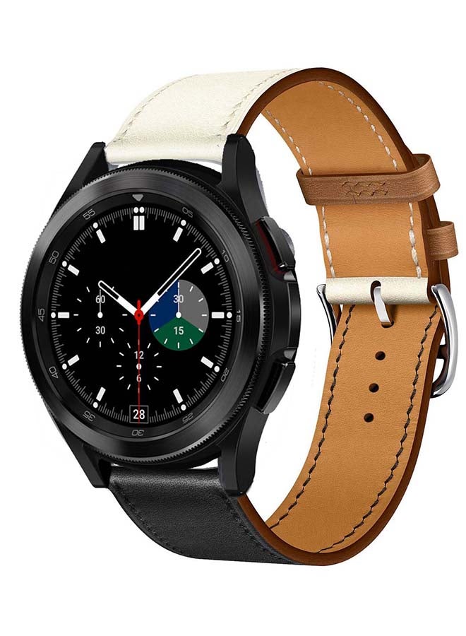 Perfii Replacement Band For Samsung Galaxy Watch4 Noir/Blanc/Gold Swift - White Black - Image 2