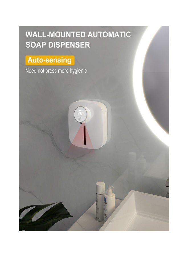 Wall-Mounted Automatic Soap Dispenser White/Black/Silver 7.70x14.40x16cm - Image 2