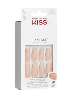 KISS 28-Piece Gel Fantasy False Nails Set Beige  - Image 2