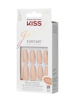 KISS 28-Piece Gel Fantasy False Nails Set Beige  - Image 3