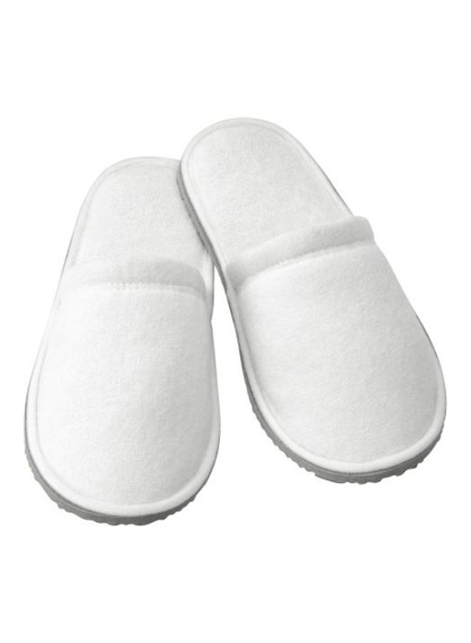Solid Design Bath Slippers White S/M - Image 1