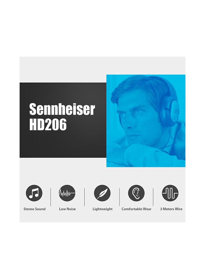 Sennheiser - HD206 Over Ear Wired Headphones Black - Image 1