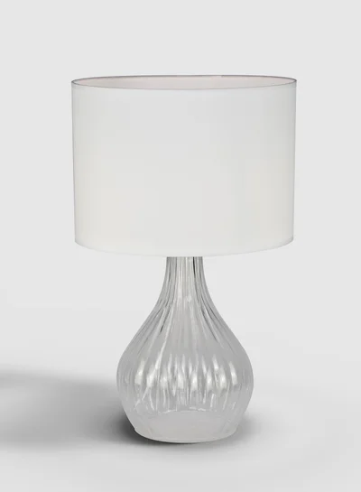 ebb & flow Tringles Ceramic Table Lamp Unique Luxury Quality Material for the Perfect Stylish Home LT1153 Clear/Off White 34 x 55