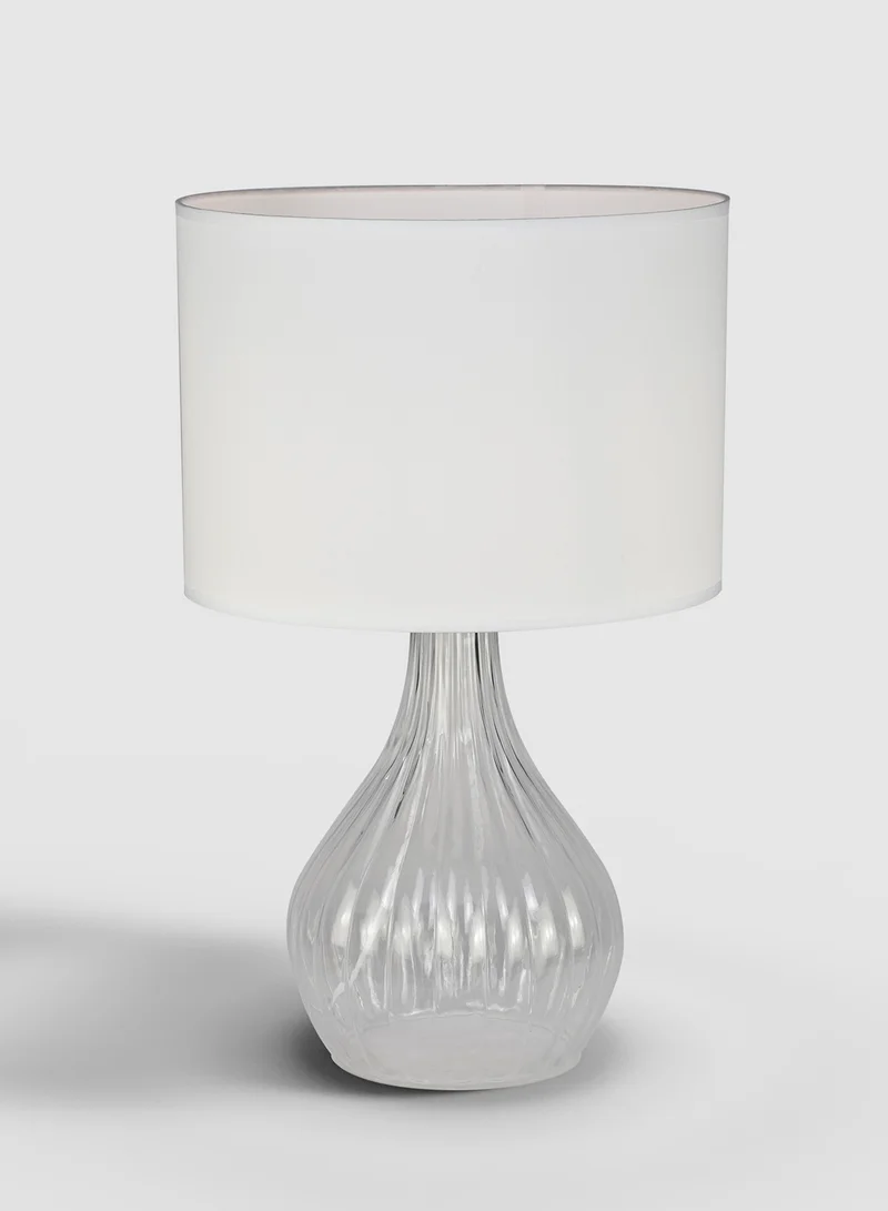 ebb & flow Tringles Ceramic Table Lamp Unique Luxury Quality Material for the Perfect Stylish Home LT1153 Clear/Off White 34 x 55