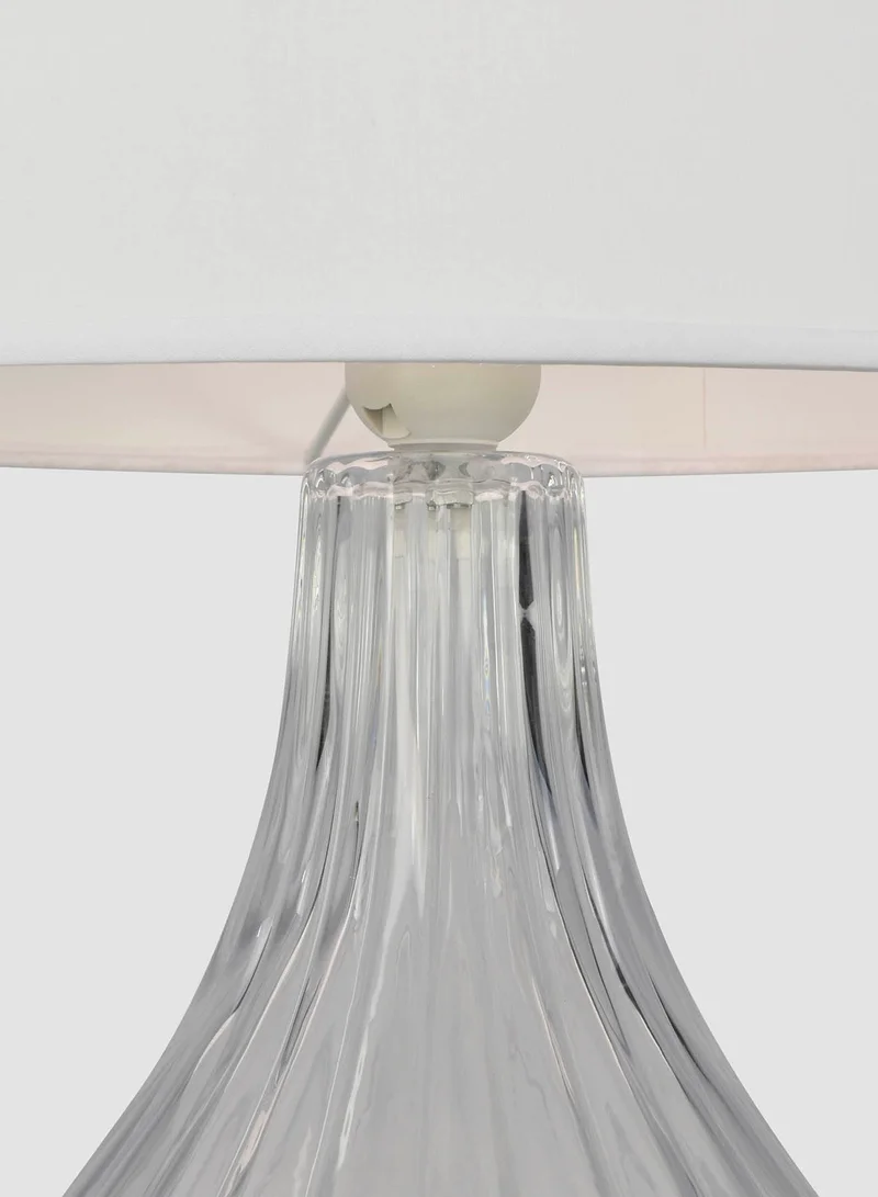 ebb & flow Tringles Ceramic Table Lamp Unique Luxury Quality Material for the Perfect Stylish Home LT1153 Clear/Off White 34 x 55