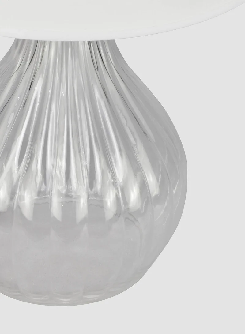 ebb & flow Tringles Ceramic Table Lamp Unique Luxury Quality Material for the Perfect Stylish Home LT1153 Clear/Off White 34 x 55