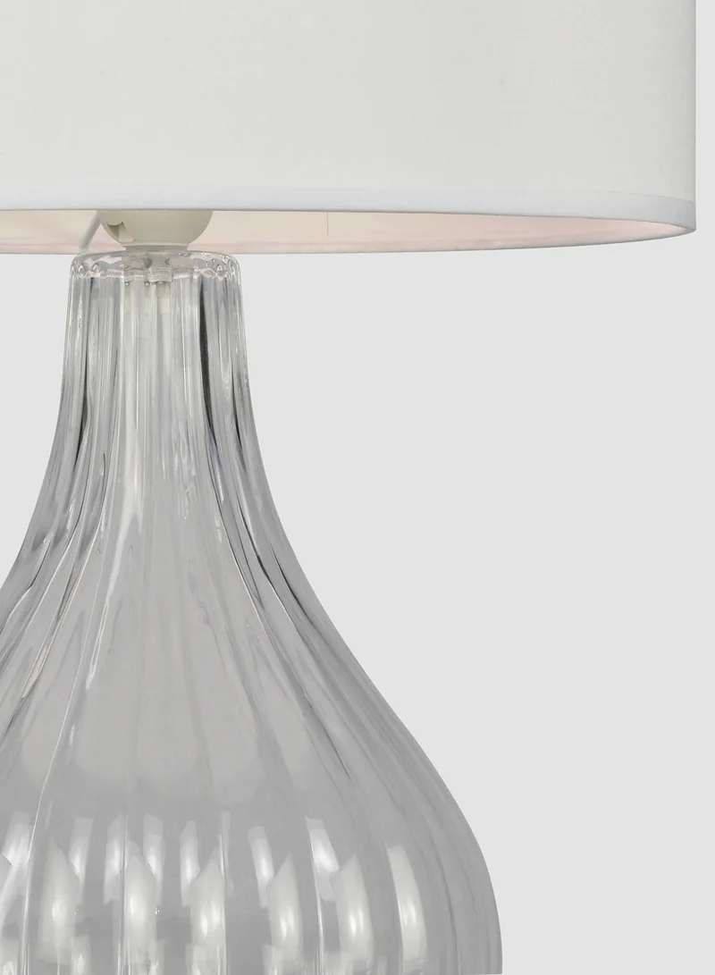 ebb & flow Tringles Ceramic Table Lamp Unique Luxury Quality Material for the Perfect Stylish Home LT1153 Clear/Off White 34 x 55
