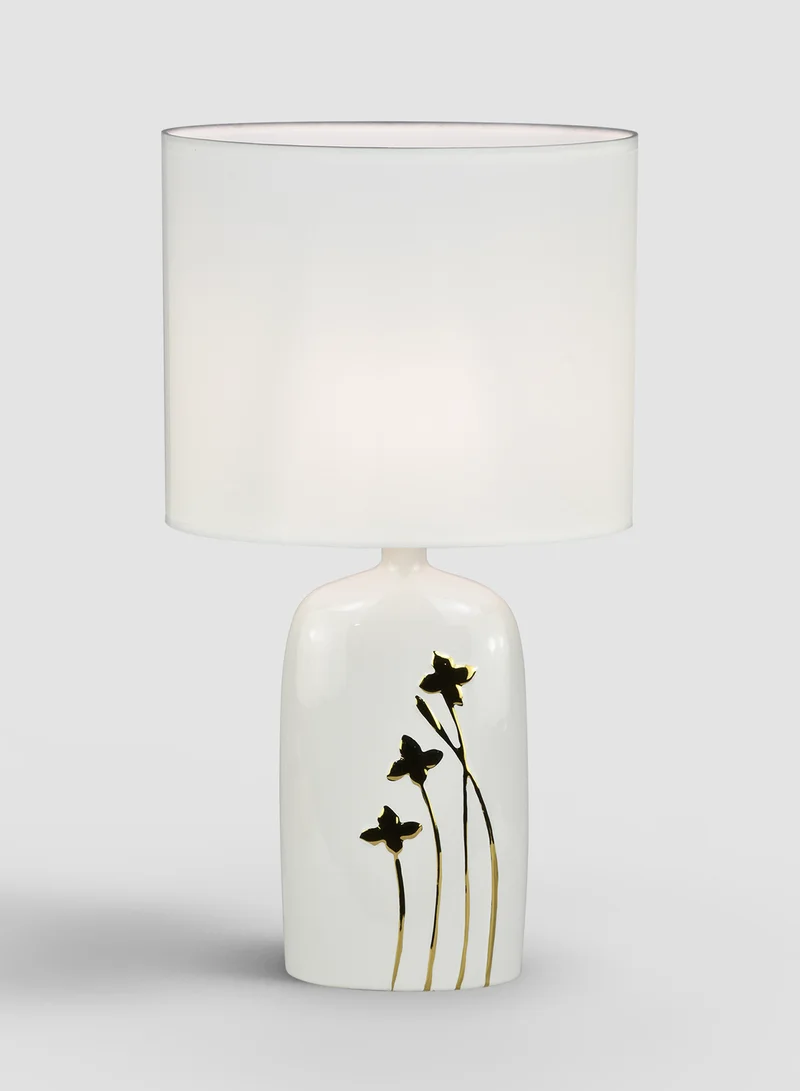 ebb & flow Fleur Gold Ceramic Table Lamp Unique Luxury Quality Material for the Perfect Stylish Home AT17101 Gold/Off White 27 x 15 x 50.5