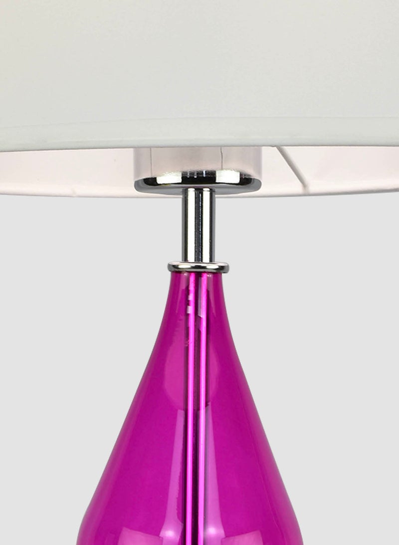Switch Teardrop Glass Table Lamp Unique Luxury Quality Material for the Perfect Stylish Home LT3113 Lilac/Off White 24 x 50 Lilac/Off White - Image 3