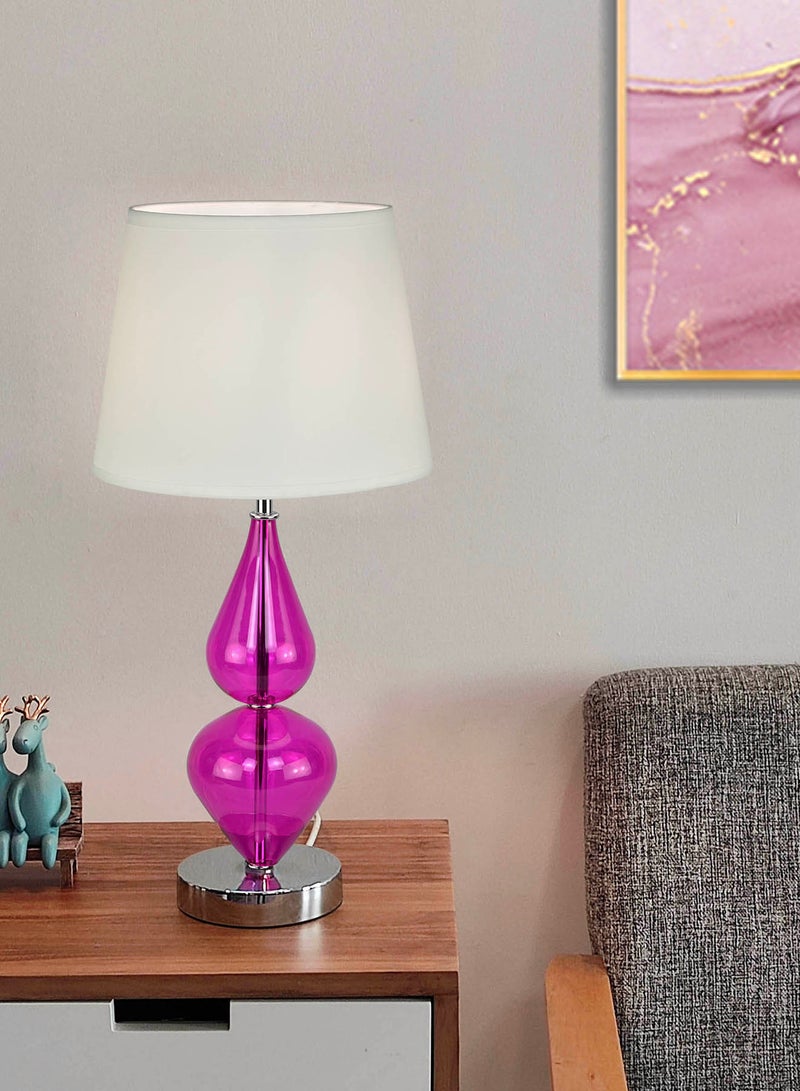 Switch Teardrop Glass Table Lamp Unique Luxury Quality Material for the Perfect Stylish Home LT3113 Lilac/Off White 24 x 50 Lilac/Off White - Image 2
