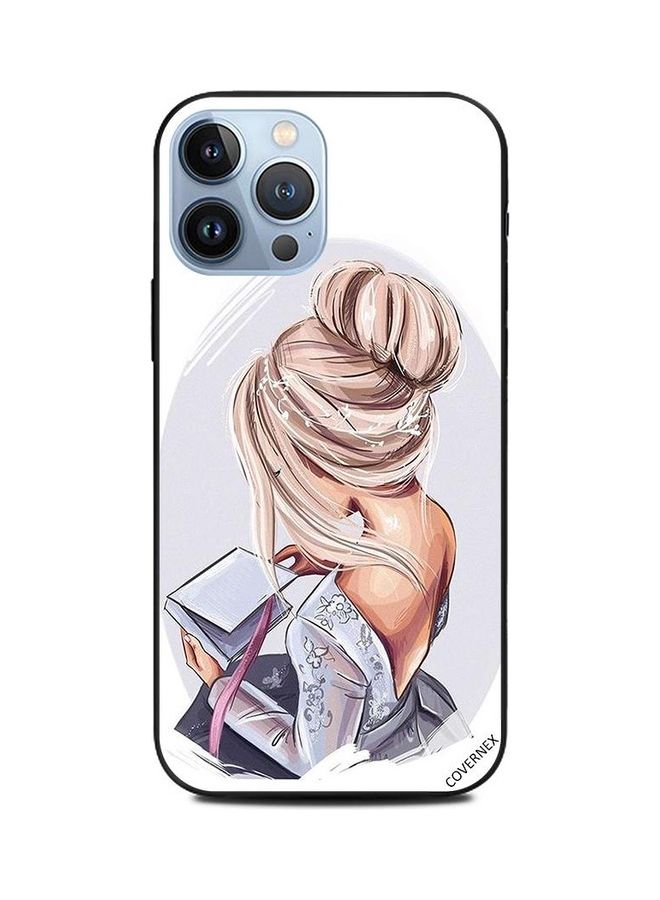 كوفرنيكس غطاء حماية بطبعة فنية لفتاة تنظر إلى الكتاب لهاتف أبل آيفون 13 برو ماكس متعدد الألوان - Image 1