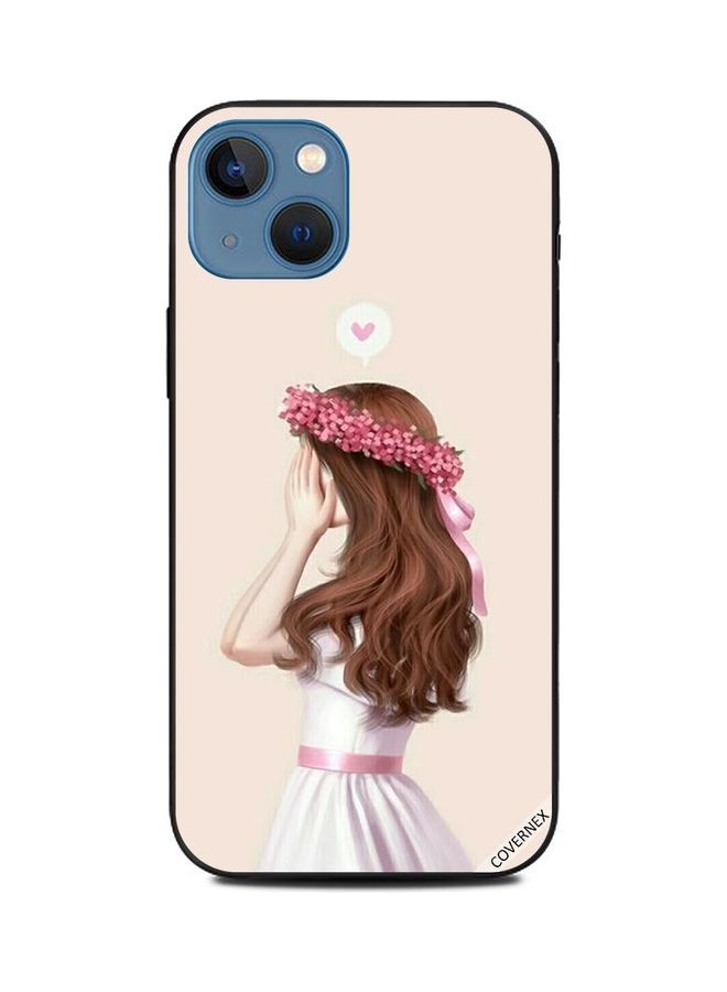 Covernex Lovely Girl Hiding Her Face Printed Protective Case Cover For Apple iPhone 13 Multicolour - Image 1