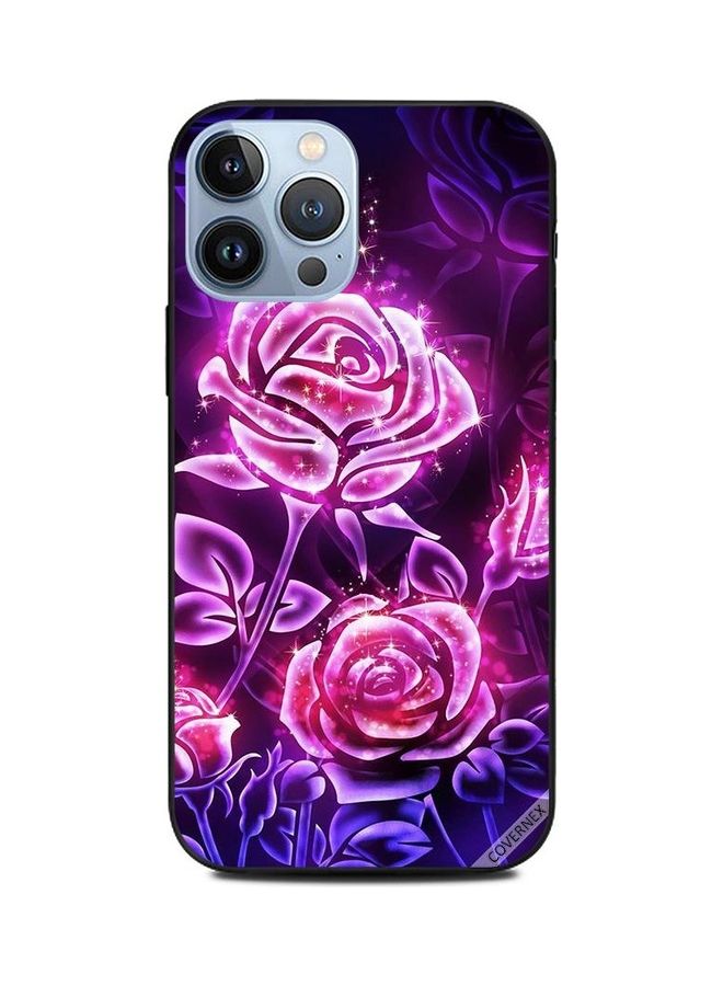 Covernex Apple iPhone 13 Pro Max Protective Case Cover Printed Featuring Pink Lighting Flowers DESIGN_0539 - Image 1