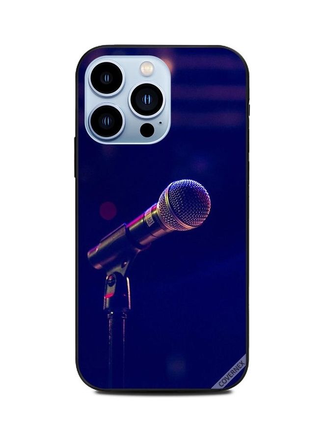 Covernex Apple iPhone 13 Pro Protective Case Cover Printed Featuring Mic Dark Blue Background DESIGN_1026 - Image 1