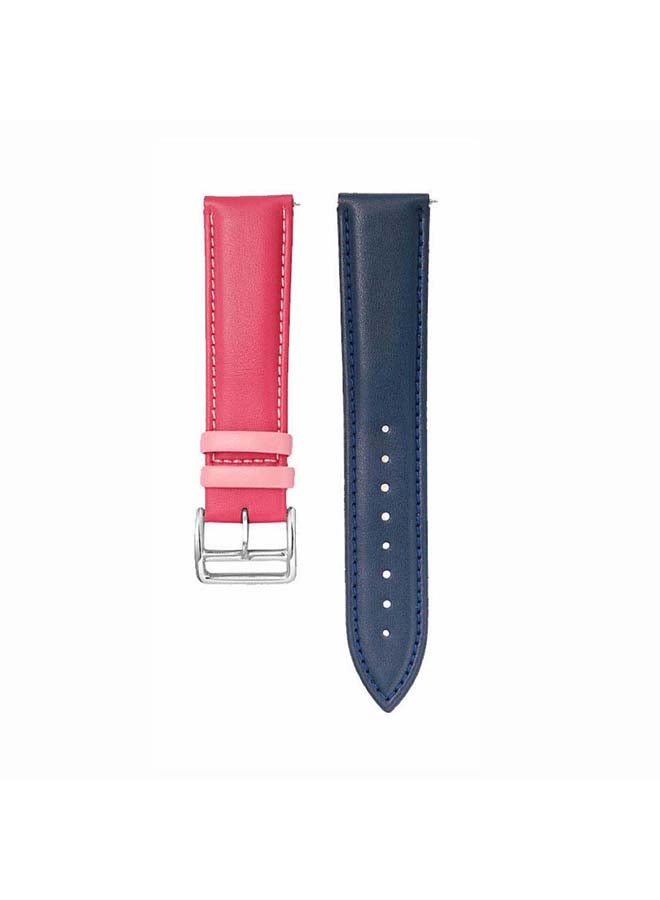 Perfii Genuine Leather Replacement Band 22mm For Huawei Watch GT2 Pro Pink/Blue - Image 2