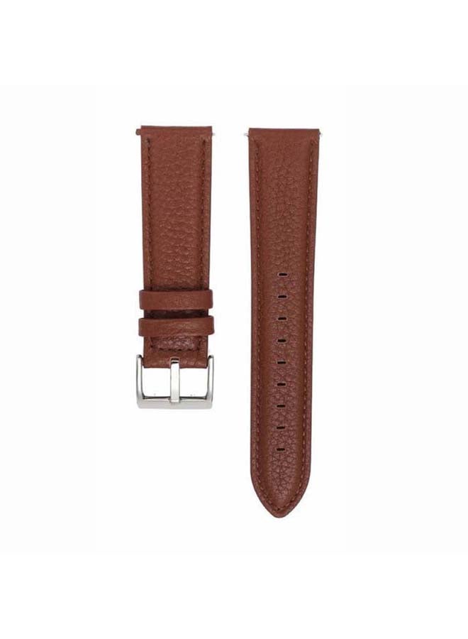 Perfii Genuine Calf Leather Replacement Band 22mm For Huawei Watch GT2 Pro Brown - Image 2