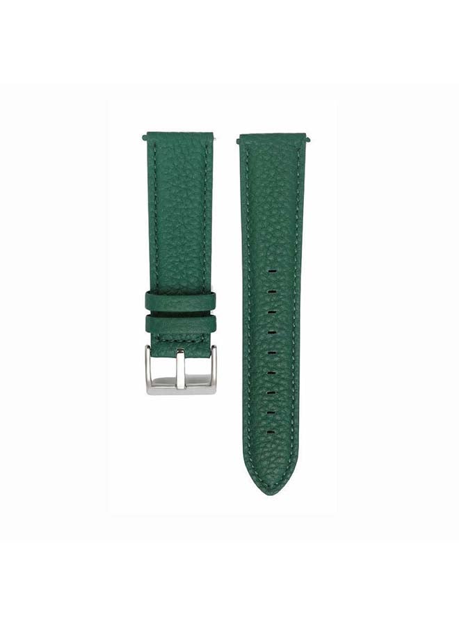 Perfii Genuine Calf Leather Replacement Band 22mm For Huawei Watch GT2 Pro Green - Image 2