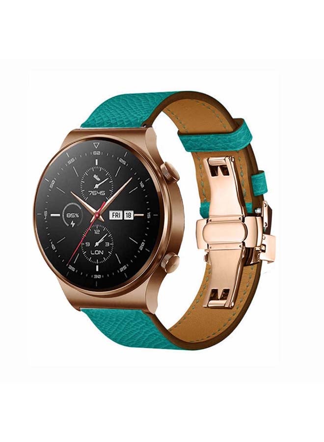 بيرفيي سوار بديل من الجلد الطبيعي مقاس 22 مم لساعة هواوي GT2 برو أخضر - Image 2