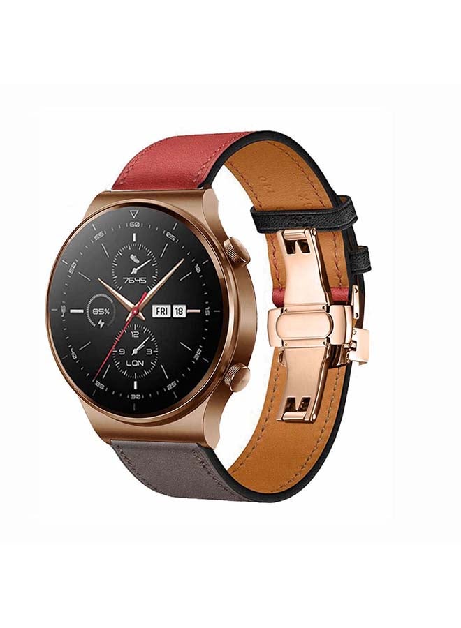 بيرفيي سوار بديل من الجلد الطبيعي مقاس 22 مم لساعة هواوي GT2 برو لون رمادي بريسك - Image 2