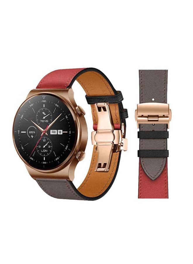 بيرفيي سوار بديل من الجلد الطبيعي مقاس 22 مم لساعة هواوي GT2 برو لون رمادي بريسك - Image 1