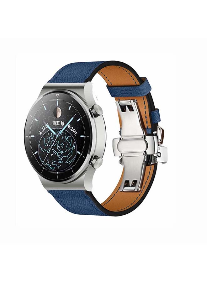 بيرفيي سوار بديل من الجلد الطبيعي لساعة هواوي GT2 برو أزرق - Image 2