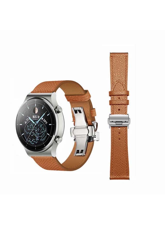 بيرفيي سوار بديل من الجلد الطبيعي لساعة هواوي GT2 برو بني - Image 1