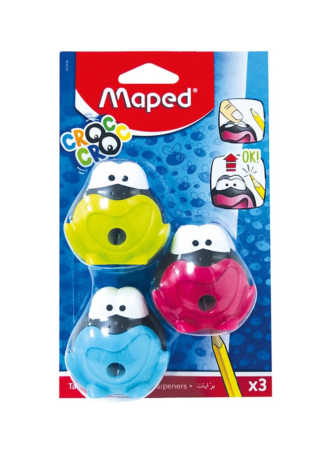 Maped 3-Piece Croc Pencil Sharpener Multicolour