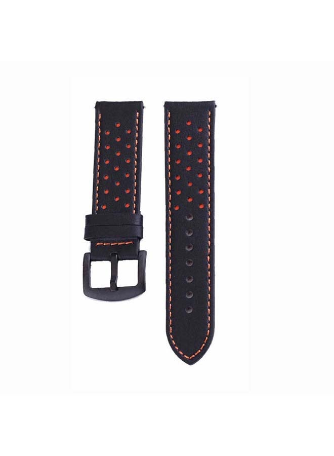 Perfii Genuine Leather Replacement Band For Huawei Watch GT2 Pro 22mm Black