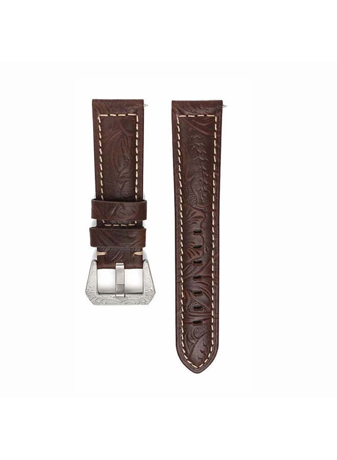 Perfii Genuine Leather Replacement Band For Huawei Watch GT2 Pro 22mm Brown  - Image 2