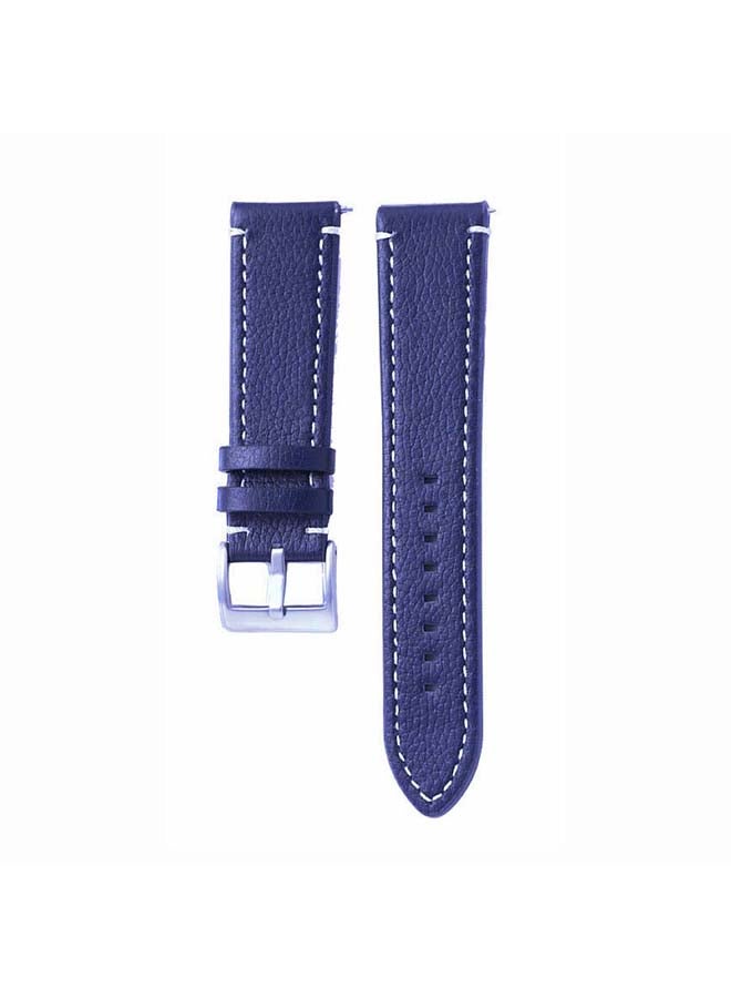 Perfii Genuine Leather Replacement Band For Huawei Watch GT2 Pro 22mm Blue - Image 2