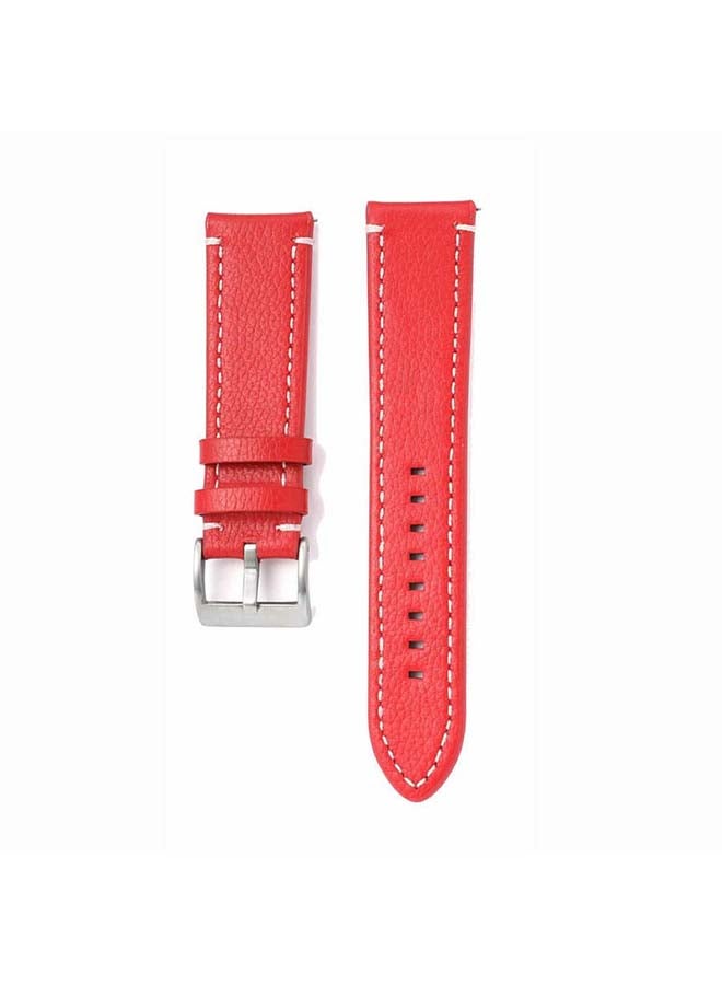 Perfii Genuine Leather Replacement Band For Huawei Watch GT2 Pro 22mm Red - Image 2
