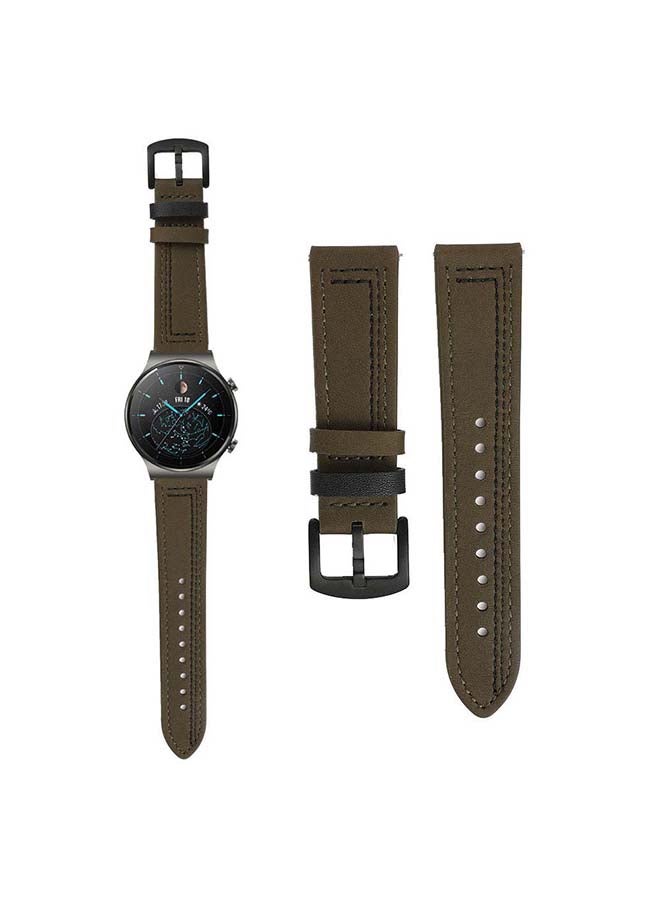 بيرفيي سوار بديل من الجلد الطبيعي لساعة هواوي GT2 برو أخضر - Image 1