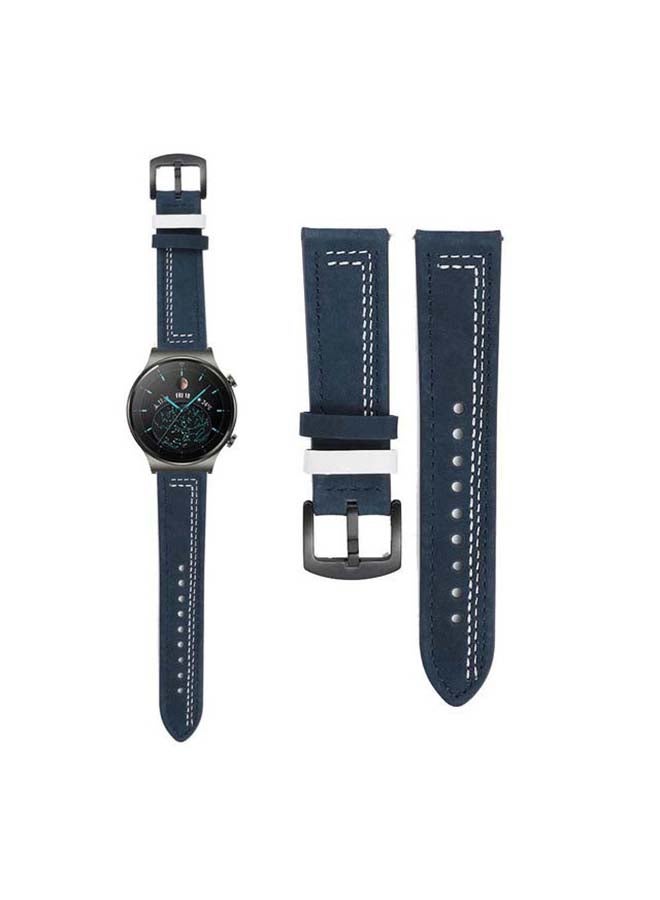 بيرفيي سوار بديل من الجلد الطبيعي لساعة هواوي GT2 برو أزرق - Image 1
