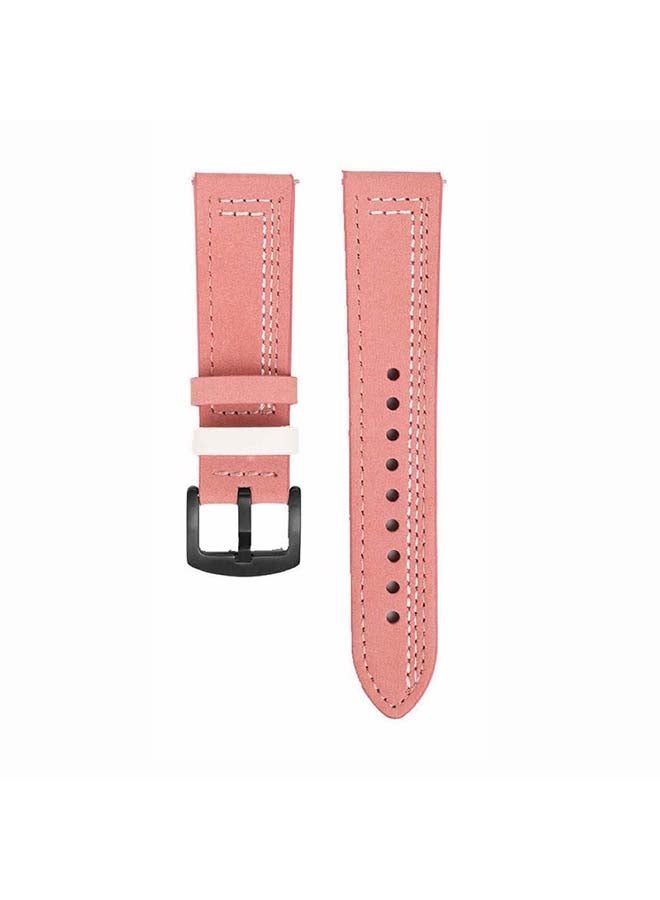 Perfii Genuine Leather Replacement Band For Huawei Watch GT2 Pro 22mm Pink  - Image 2