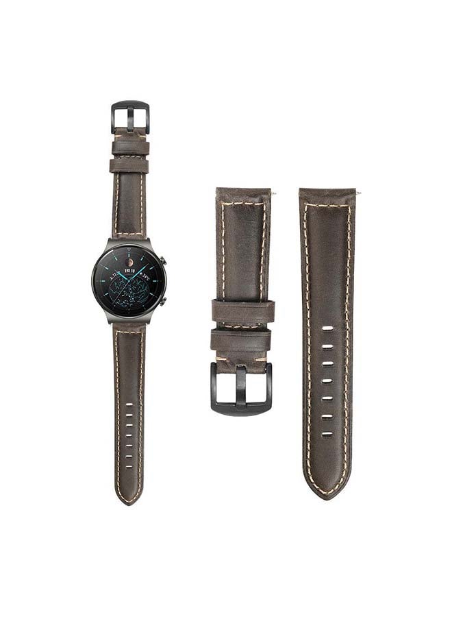 Perfii Genuine Leather Replacement Band For Huawei Watch GT2 Pro 22mm Grey  - Image 1