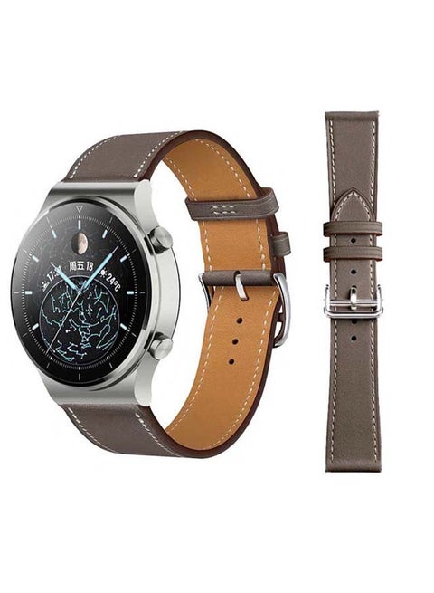 Genuine Leather Replacement Band For Huawei Watch GT2 Pro 22mm Grey