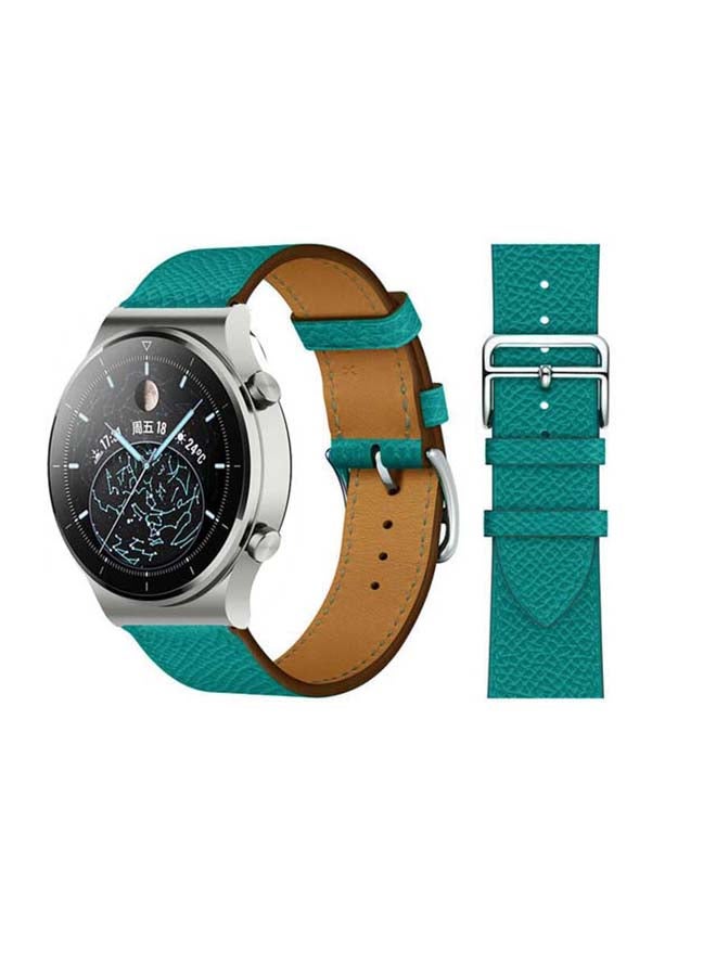 Perfii Genuine Leather Replacement Band For Huawei Watch GT2 Pro 22mm Green - Image 1