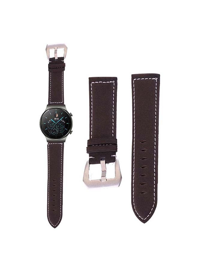 Perfii Washed Replacement Band For Huawei Watch GT2 Pro Dark Brown - Image 1