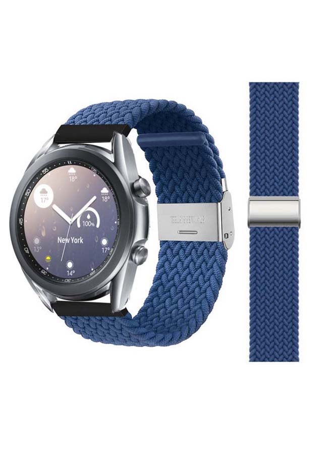 Perfii Adjustable Braided Solo Loop Band For Samsung Galaxy Watch3 Atlantic Blue - Image 1