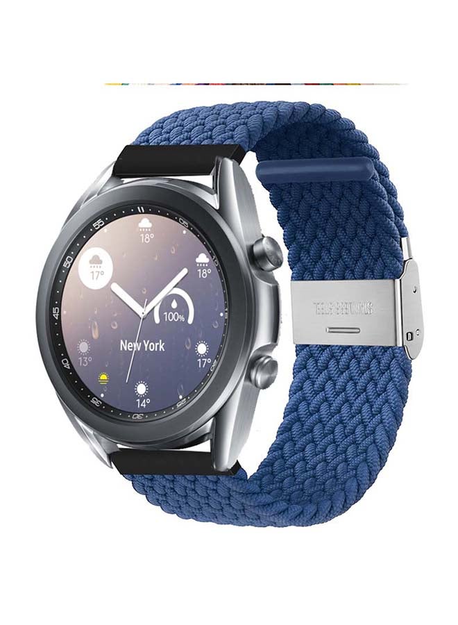 Perfii Adjustable Braided Solo Loop Band For Samsung Galaxy Watch3 Atlantic Blue - Image 2