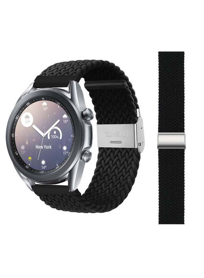 بيرفيي Adjustable Braided Solo Loop Band For Samsung Galaxy Watch3 Black - Image 1