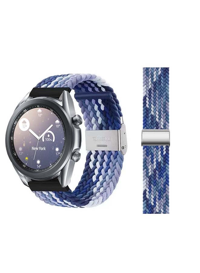 Perfii Adjustable Braided Solo Loop Band For Samsung Galaxy Watch3 Blue Berry - Image 1
