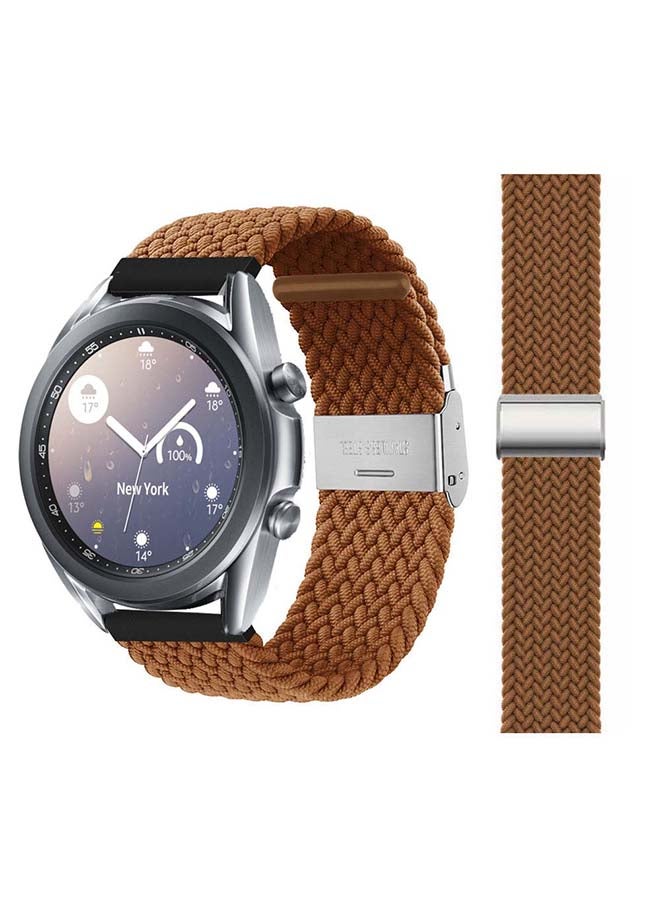 Perfii Adjustable Braided Solo Loop Band For Samsung Galaxy Watch 3 Brown  - Image 1