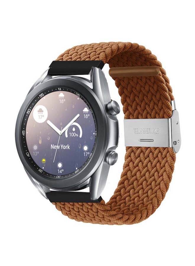 Perfii Adjustable Braided Solo Loop Band For Samsung Galaxy Watch 3 Brown  - Image 2
